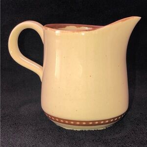 Arita Fuji Craftstone Creamer Pitcher 4” Cream Brown Vintage